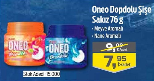 Oneo Dopdolu Şişe Sakız 76 g image