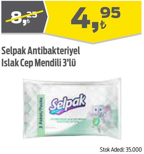 Selpak Antibakteriyel Islak Cep Mendil 3'lü image