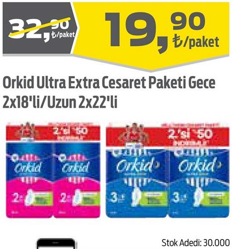 Orkid Ultra Extra Cesaret Paketi Gece 2x18'li/Uzun 2x22'li image