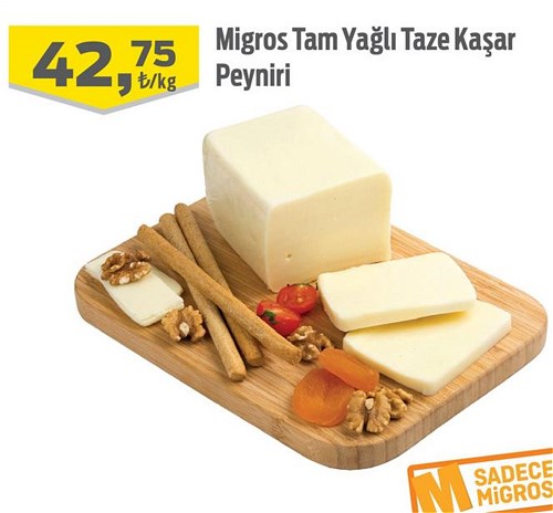 Migros Tam Yağlı Taze Kaşar Peyniri Kg image