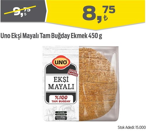 Uno Ekşi Mayalı Tam Buğday Ekmek 450 g image