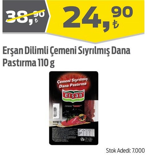 Erşan Dilimli Çemeni Sıyrılmış Pastırma 110 g image