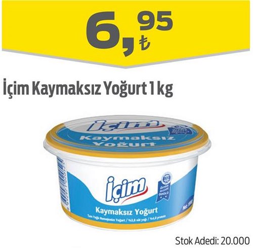 İçim Kaymaksız Yoğurt 1 kg image