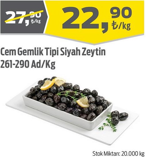 Cem Gemlik Tipi Siyah Zeytin 261-290 Ad/Kg image