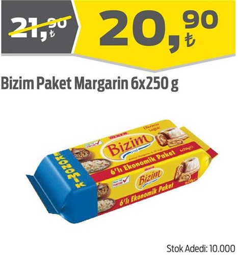 Bizim Paket Margarin 6x250 g image