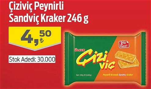 Çiziviç Peynirli Sandviç Kraker 246 g image