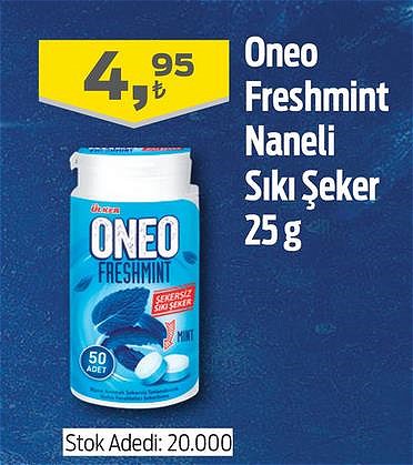 Oneo Freshmint Naneli Sıkı Şeker 25 g image