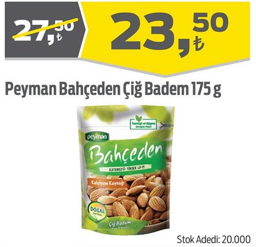 Peyman Bahçeden Çiğ Badem 175 g image