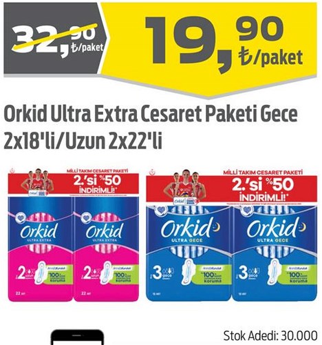 Orkid Ultra Extra Cesaret Paketi Gece 2x18'li/Uzun 2x22'li image