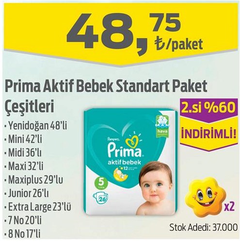 Prima Aktif Bebek Standart Paket Çeşitleri image