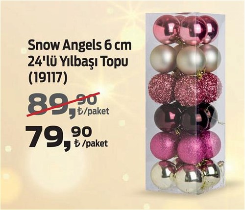 Snow Angels 6 cm 24'lü Yılbaşı Topu image