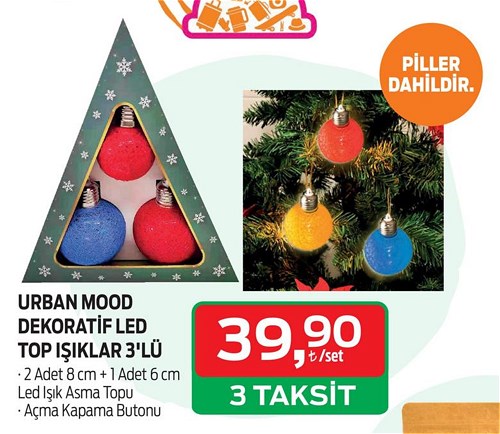 Urban Mood Dekoratif Led Top Işıklar 3'lü image