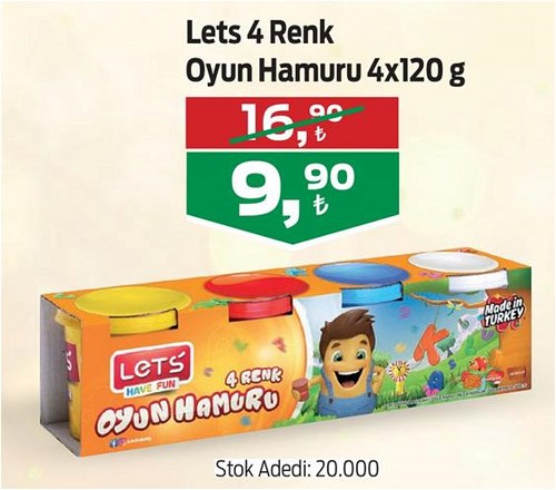 Lets 4 Renk Oyun Hamuru 4x120 g image