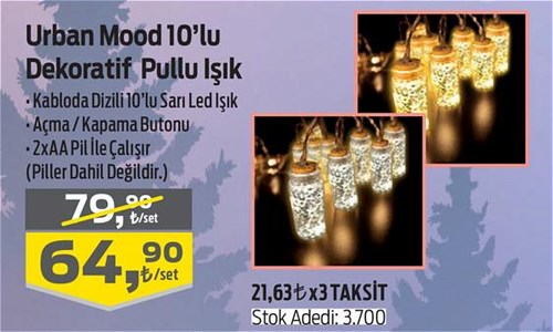 Urban Mood 10'lu Dekoratif Pullu Işık image