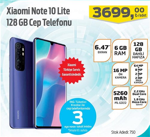 Xiaomi Note 10 Lite 128 GB 6 GB Cep Telefonu image