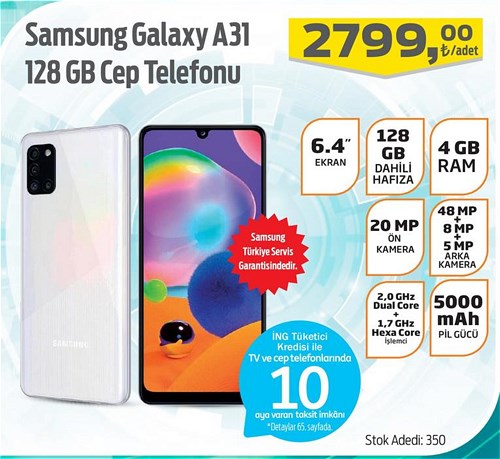 Samsung Galaxy A31 128 GB Cep Telefonu image