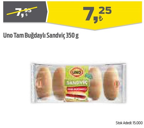 Uno Tam Buğdaylı Sandviç 350 g image