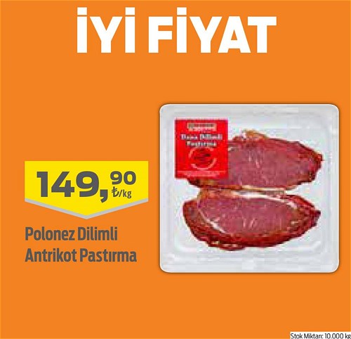 Polonez Dilimli Antrikot Pastırma kg image