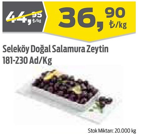 Seleköy Doğal Salamura Zeytin 181-230 Adet/Kg image