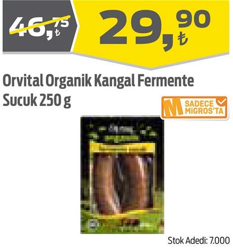 Orvital Organik Kangal Fermente Sucuk 250 g image