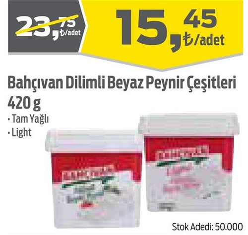 Bahçıvan Dilimli Beyaz Peynir Çeşitleri 420 g image