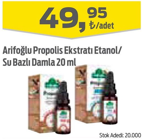 Arifoğlu Propolis Ekstratı Etanol/Su Bazlı Damla 20 ml image