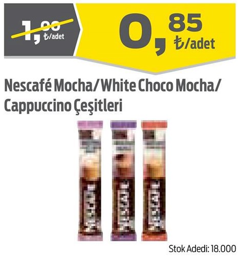 Nescafe Mocha/White Choco Mocha/Cappucciono Çeşitleri/Adet image