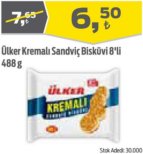 Ülker Kremalı Sandviç Bisküvi 8'li 488 g image