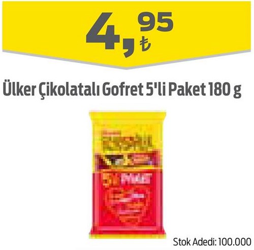 Ülker Çikolatalı Gofret 5'li Paket 180 g image