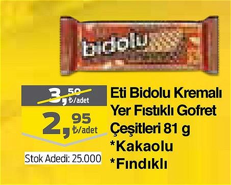 Eti Bidolu Kremalı Yer Fıstıklı Gofret Çeşitleri 81 g image