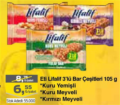 Eti Lifalif 3'lü Bar Çeşitleri 105 g image