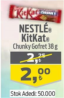 Nestle Kitkat Chunky Gofret 38 g image