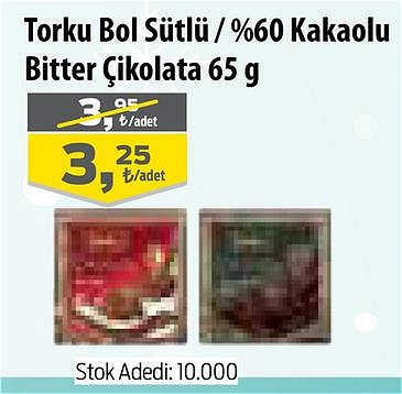 Torku Bol Sütlü/%60 Kakaolu Bitter Çikolata 65 g image