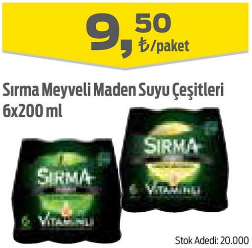 Sırma Meyveli Maden Suyu Çeşitleri 6x200 ml image