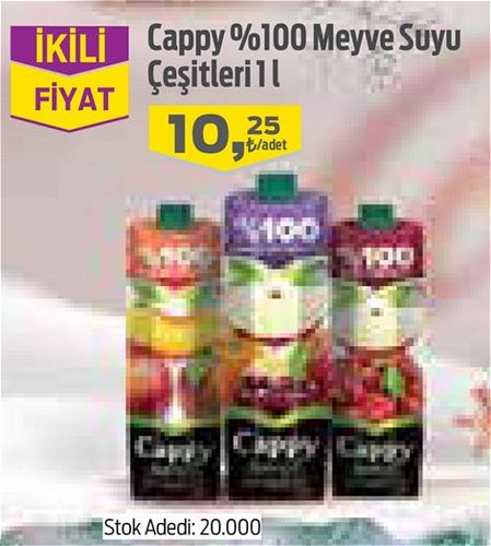 Cappy %100 Meyve Suyu Çeşitleri 1 l image