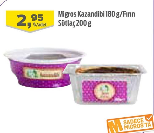 Migros Kazandibi 180 g/Fırın Sütlaç 200 g image