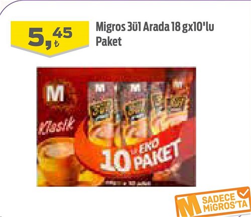 Migros 3ü1 Arada 18gx10'lu Paket image