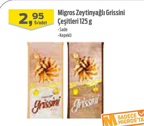 Migros Zeytinyağlı Grissini Çeşitleri 125 g  image