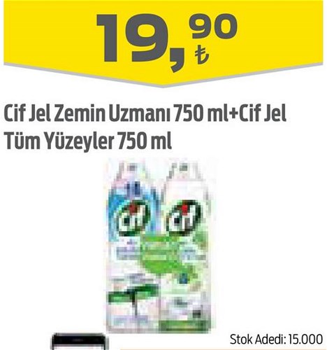 Cif Jel Zemin Uzmanı 750 ml+Cif Jel Tüm Yüzeyler 750 ml image