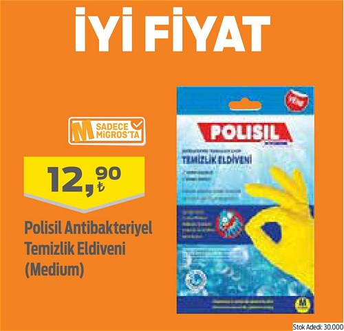 Polisil Antibakteriyel Temizlik Eldiveni (Medium) image