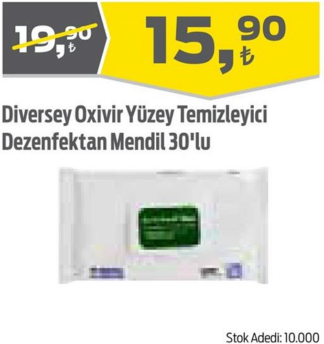 Diversey Oxivir Yüzey Temizleyici Dezenfektan Mendil 30'lu image