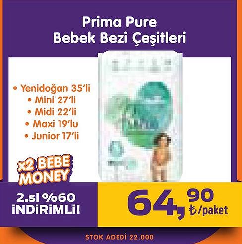 Prima Pure Bebek Bezi Çeşitleri/Adet image