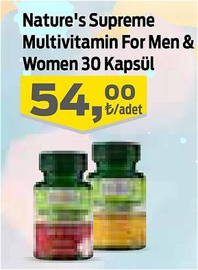 Nature's Supreme Multivitamin For Men&Women 30 Kapsül image