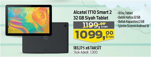 Alcatel 1T10 Smart 2 32 GB Siyah Tablet image