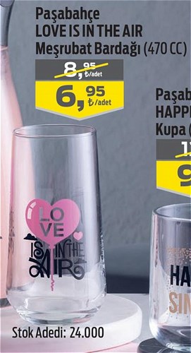 Paşabahçe Love Is In The Air Meşrubat Bardağı 470 cc image
