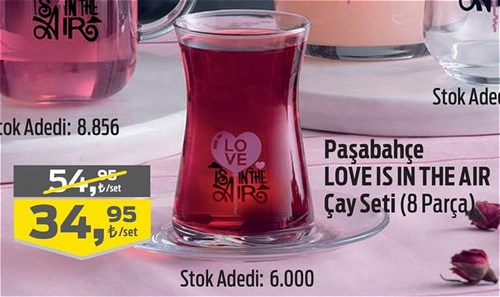 Paşabahçe Love Is In The Air Çay Seti 8 Parça image