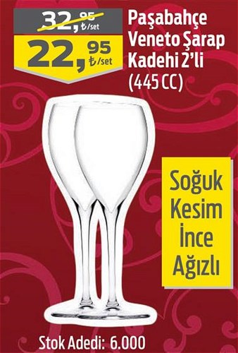 Paşabahçe Veneto Şarap Kadehi 2'li 445 cc image