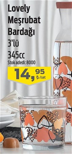 Lav Lovely Meşrubat Bardağı 3'lü 345 cc image