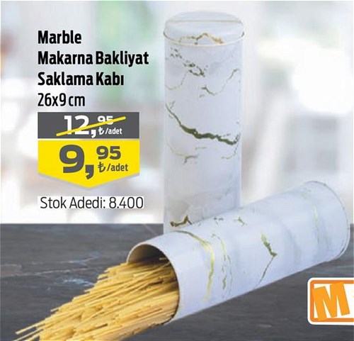 Sanabella Home Marble Makarna Bakliyat Saklama Kabı 26x9 cm image