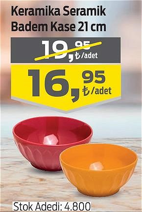 Keramika Seramik Badem Kase 21 cm image